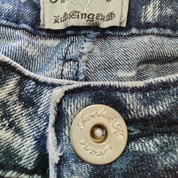 Acid Wash Twelve K Womens Destroyed Jeans - Picture 6 of 15